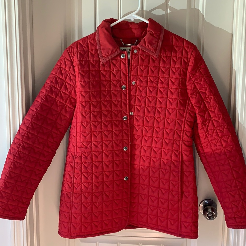 Red Michael Kors coat